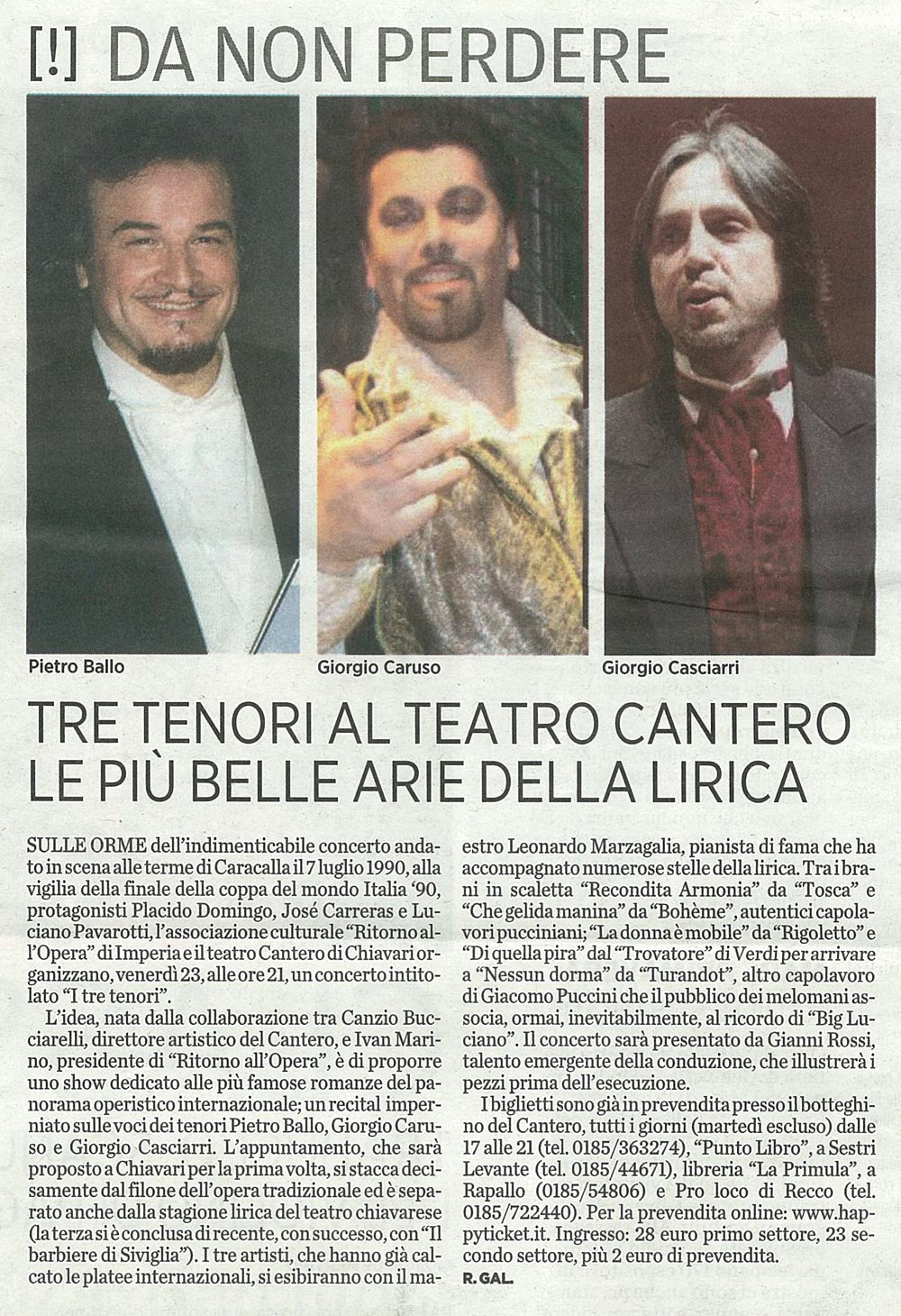 20.04.2010 – IL SECOLO XIX – Concerto de “I Tre Tenori”